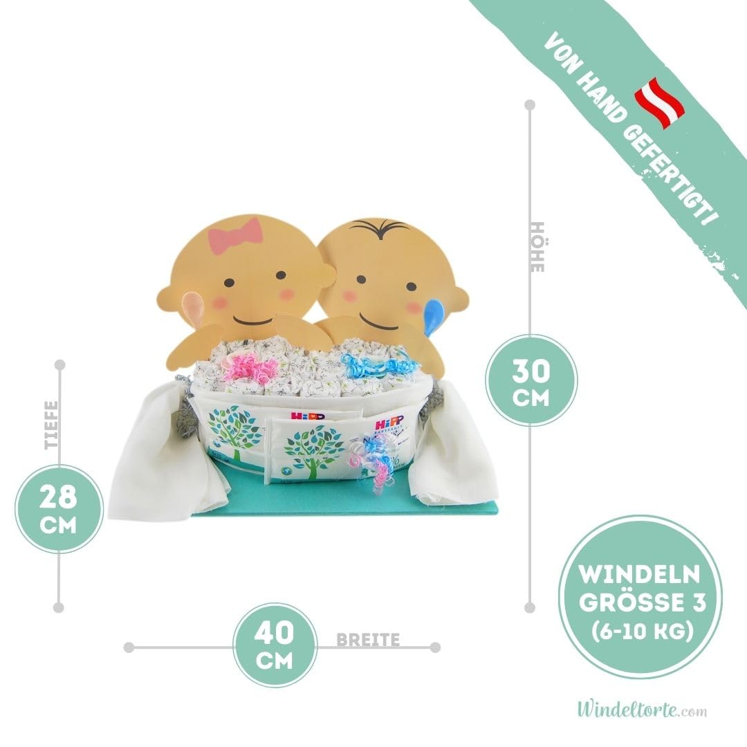Zwillinge - Bub - Junge & Mädchen - Geschenk zur Geburt - Babyparty - Baby - Babyshower - Pullerparty (Mädchen/Junge)
