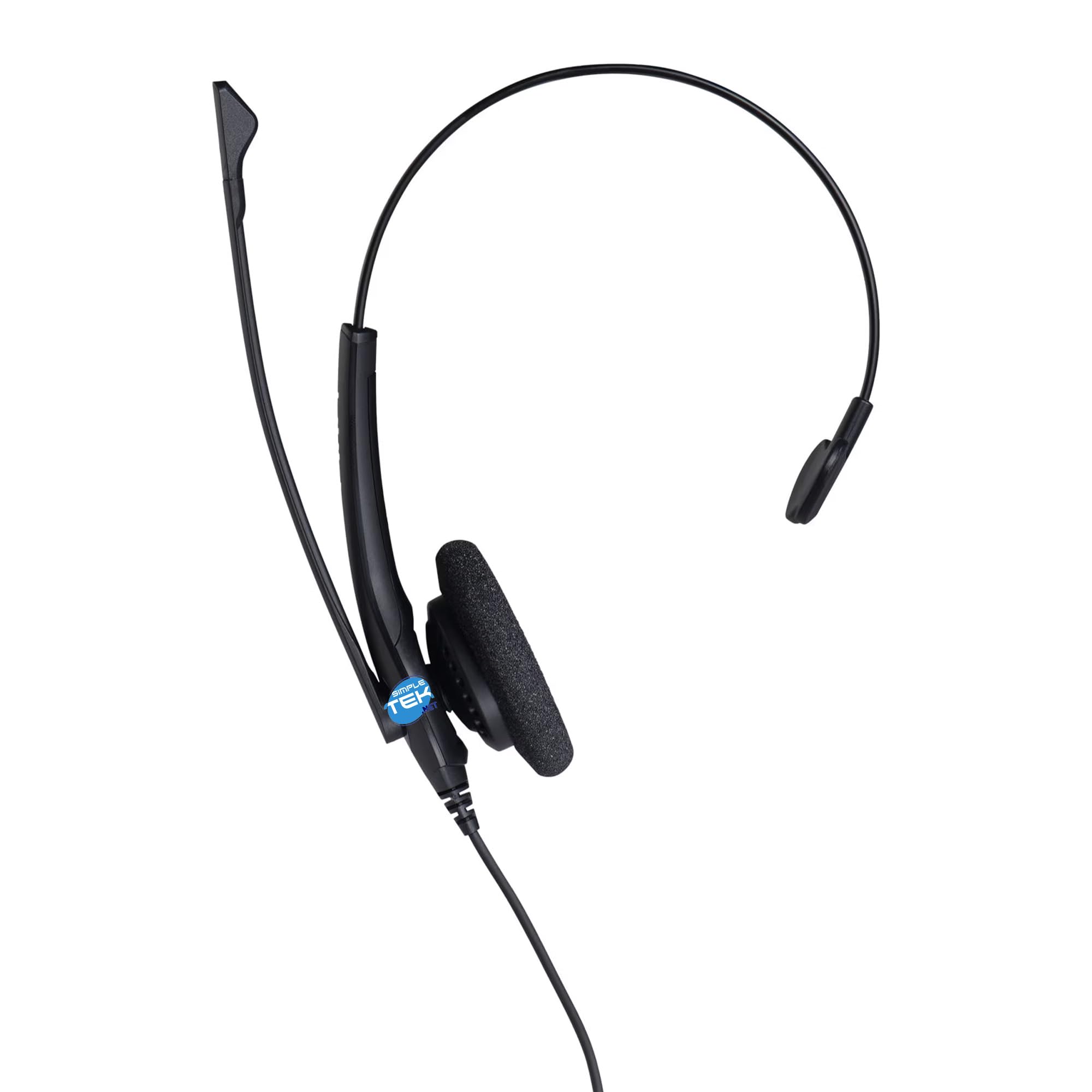 SIMPLETEK - Cuffia mono cablata con connettore Quick Disconnect (QD) per uso professionale – modello 1513-0154, Adattatore USB-A incluso