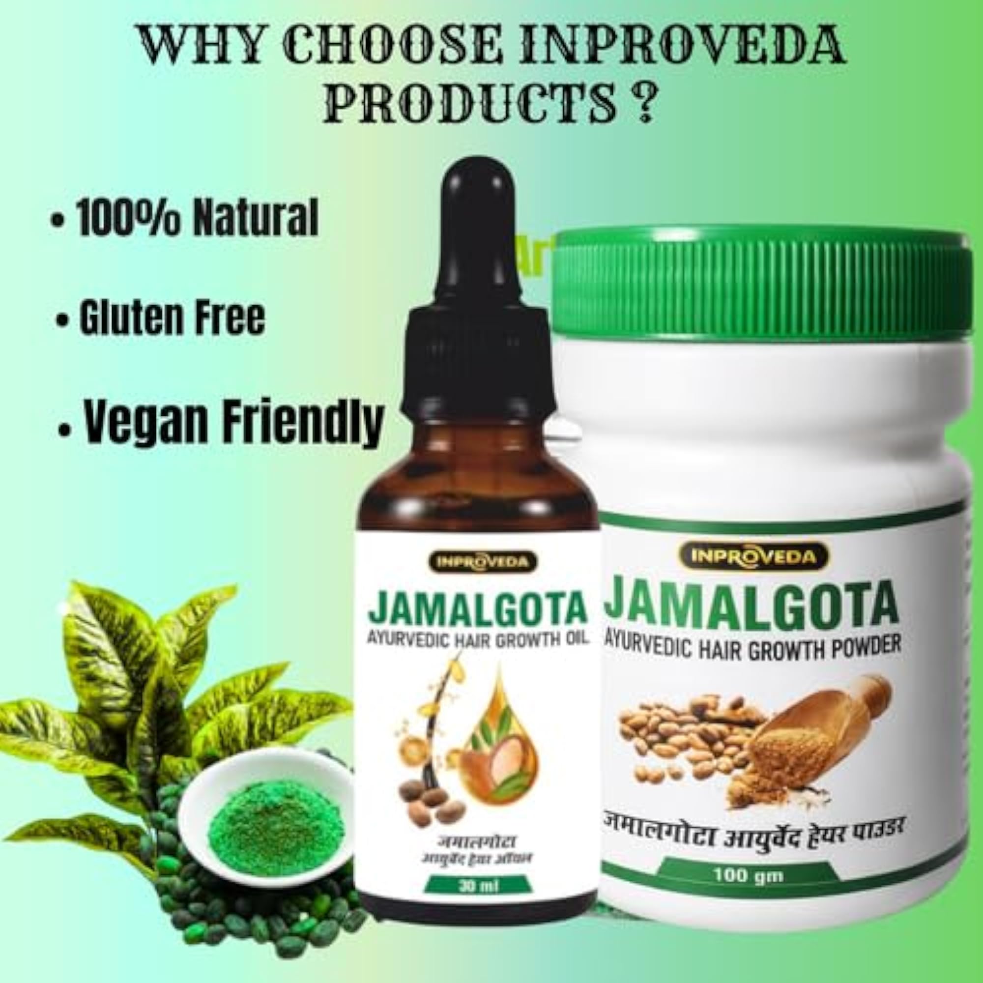 Jamalgota Powder & Oil Combo Pack, Herbal Hair Solution
