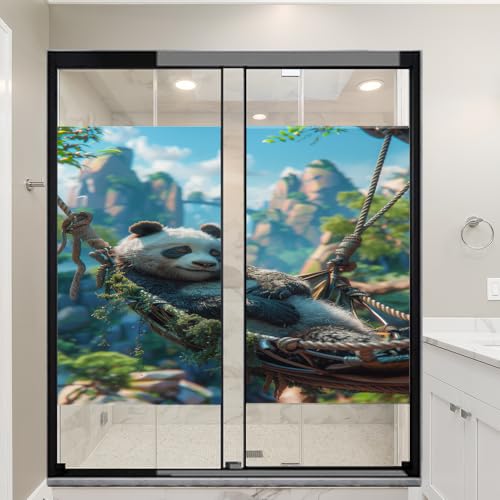 Vinilo Decorativo para Ventanas Sleeping Panda 27.6x47.2 pulg x2 miniatura 6