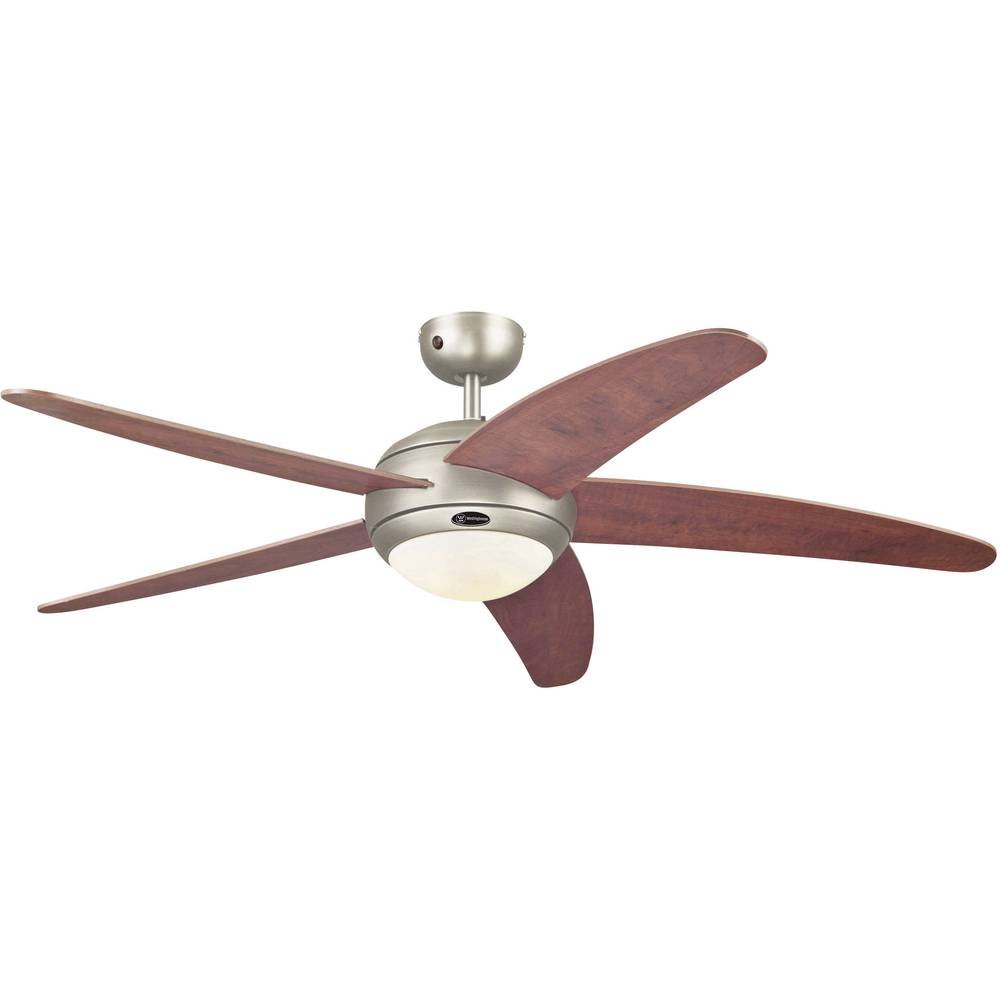 132 cm Deckenventilator Bendan 72564 mit Einzelleuchte und fünf Flügeln, Ausführung in dunklem Zinn mit Opalmilchglas