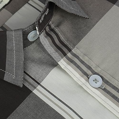 Image of GHPC 100% Cotton Checkered Half Sleeves Regular Fit Formal Shirt for Men