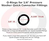 Captain O-Ring - Power Pressure Washer O-Rings for 1/4" Quick Coupler, High Temperature Viton FKM (10 Pack)