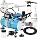 3 Master Airbrush Professional Airbrushing System Kit - Multi-Purpose G22, G25, E91 Gravity & Siphon Feed Airbrushes, Air Compressor, Holder, Color Mixing Wheel, Cleaning Brushes, How-To Guide Booklet