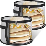 AOODA 2 Packs Oversized Clear Hat Storage Bag for Women, Holds up to 15 Caps Cowboy Hat Boxes, Foldable Hat Case for Closet Organizer with Carrying Handles (Grey)