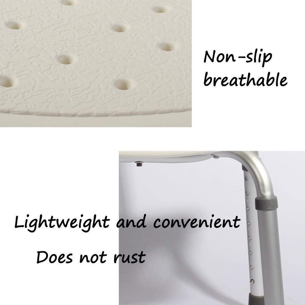 Silla de baño Taburete para Ducha Asiento para baño - Aluminio Ligero - Antideslizante - Ajustable en Altura - con apoyabrazos Personas Mayores con discapacidades
