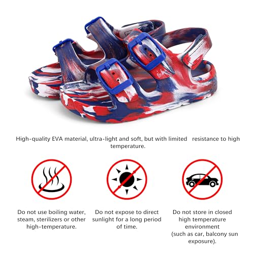 Image of ChayChax Toddler Boys Girls Double Buckle Sandals Children's Adjustable Back Strap Water Sandal