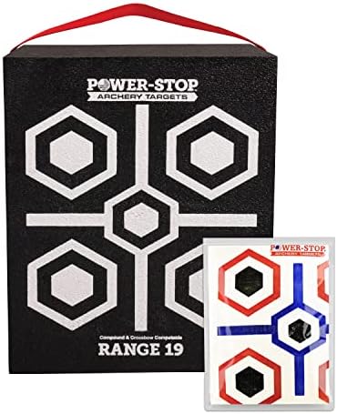 Power-Stop Archery Targets – High-Density Block Target – 350fps Foam Target Block for Broadheads and Field Tips