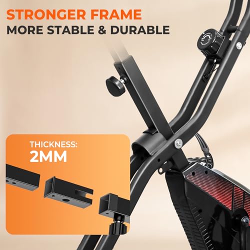 Kalwol Exercise Bike, Foldable Fitness Bike Machine, Upright Indoor Cycling Bike thumb #6