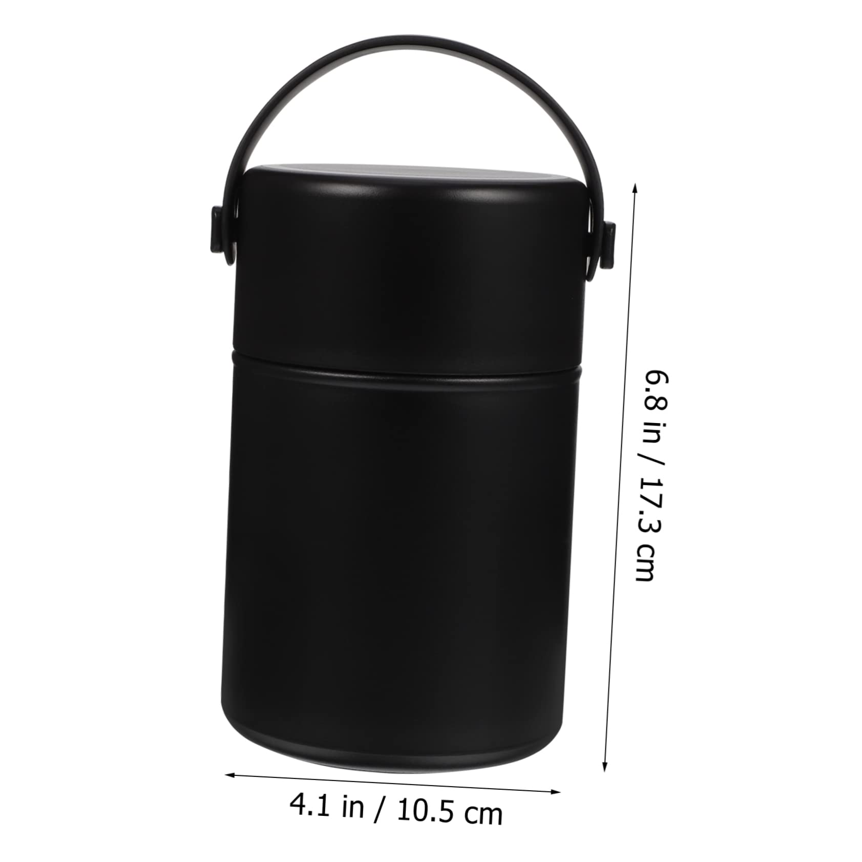 Vaguelly Isolierter Edelstahl Thermobehälter 850ml Auslaufsicher mit Löffel und Henkel für Unterwegs Schwarz