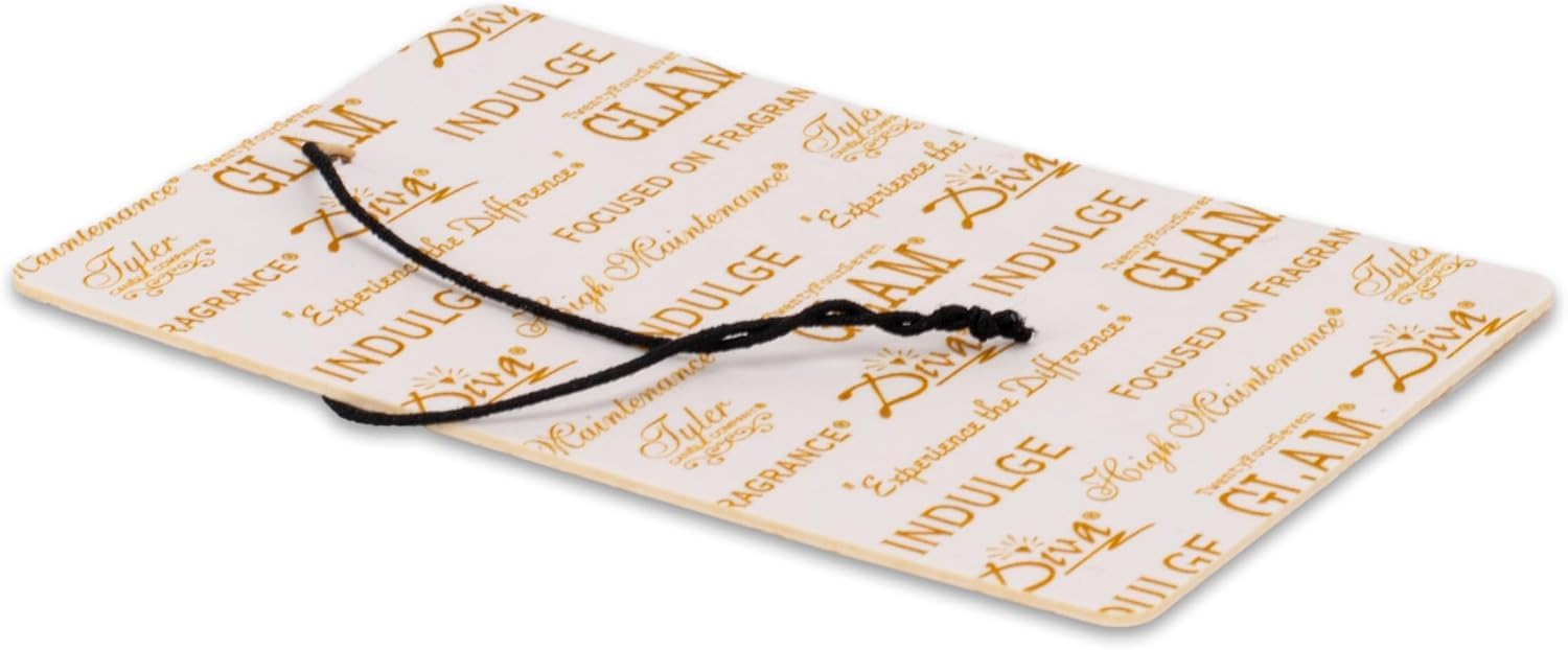 Tyler Candle Company Diva AutoGlam Auto Air Fresheners – Set of 6 – Long-Lasting Luxury Car Air Freshener – Warm Fruity Floral Scent with Amber & Chocolate – Individually Wrapped