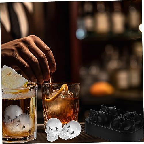 Molde para cubos de hielo de silicona con diseño calavera miniatura 2