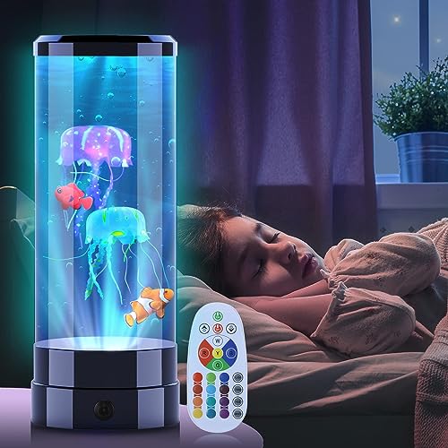 FRANDEK Quallen Lavalampe, RGB Stimmung Wasser Lampe mit 16 Farbe & 4...