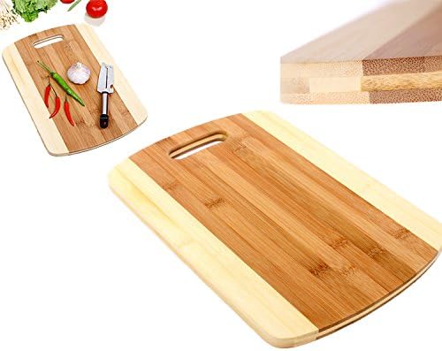 Bamboo Kitchen Cutting Board - Single Handled Thick Oversized Wood Cutting Board - Best Cutting Board for Cheese, Charcuterie, Bread, Pastry, Carving, Butcher Block, Kitchen, Vegetable Board