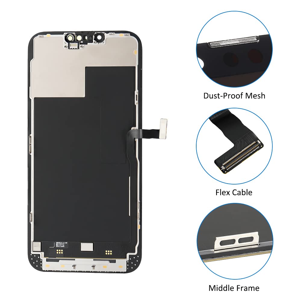IPhone 13 Pro Max LCD Screen Replacement - 6.7 Inch Display With Tools & Tempered Glass