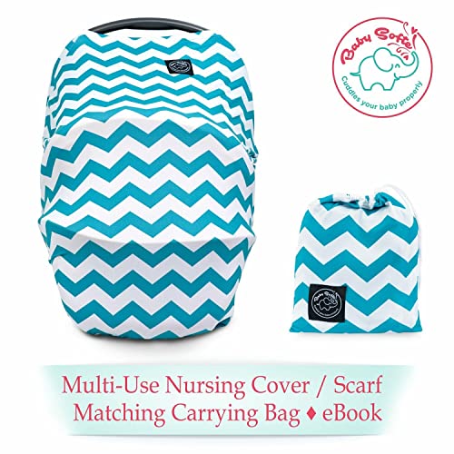 Image of Multi-use Nursing Cover Privacy Breastfeeding Scarf - Baby Car Seat Covers, Infant Stroller Cover, Carseat Canopy, Shopping Cart, High Chair Cover for Girls and Boys