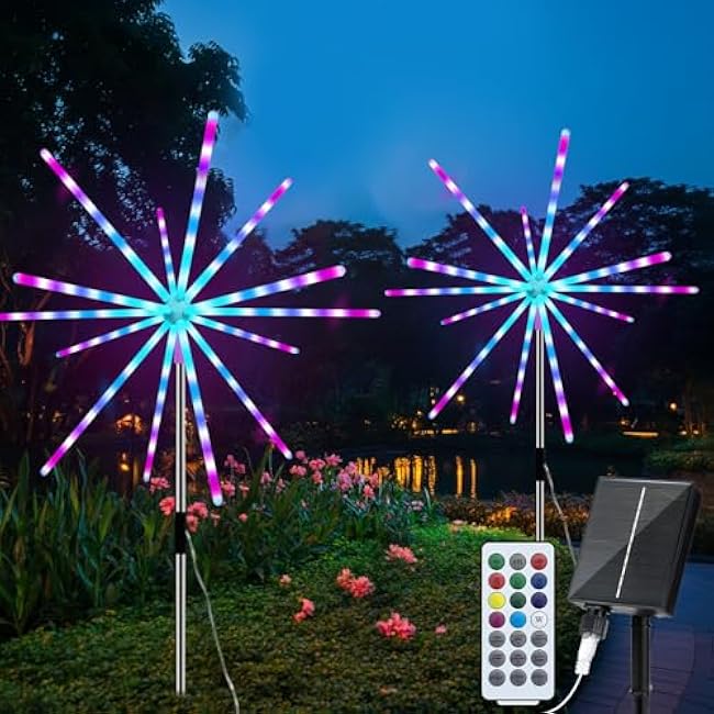 Solar Firework Lights Solar Garden Light Meteor Lights Solar Powered 9 Colors