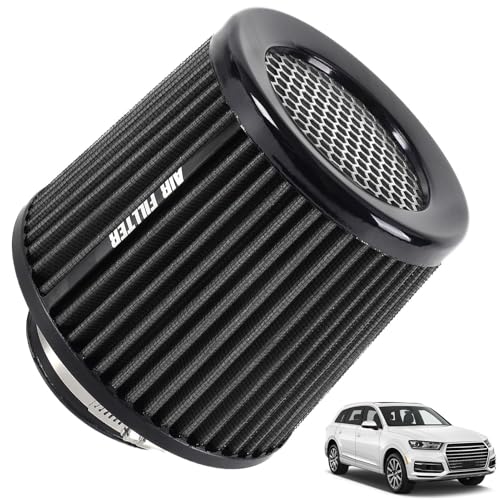 Filtro de aire seco para motor, filtro de aire de repuesto, filtro de aire de alto flujo de 76 mm, filtro lavable y reutilizable, filtro de alto rendimiento para autos deportivos de carreras