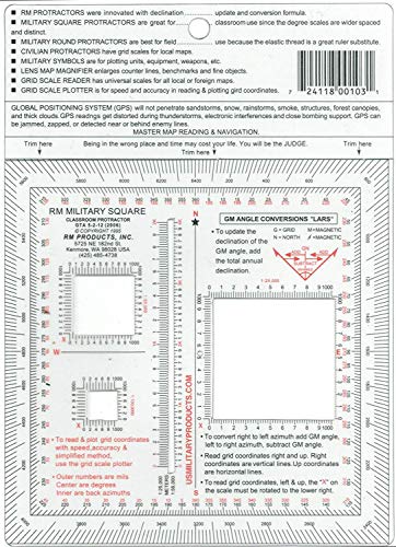 image for RM43 2 Item Bundle - RM Round Military Protractor & RM Square Military