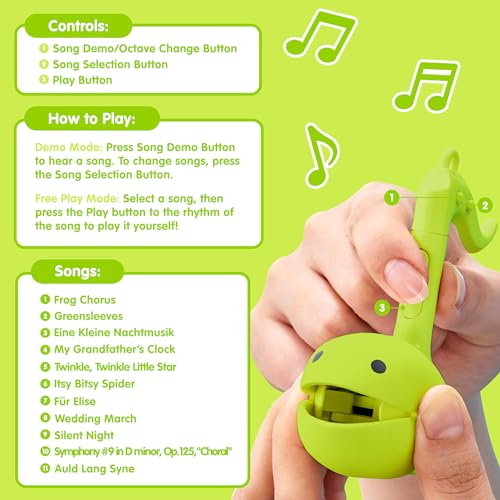 Image of Otamatone Melody Musical Electronic Instrument Toy Keychain - Lime