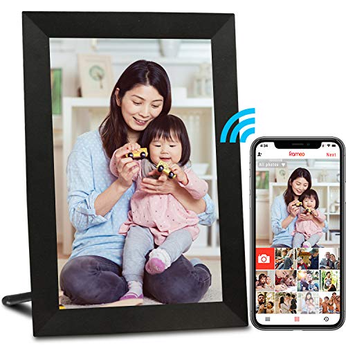 AEEZO WiFiデジタルフォトフレーム9インチIPSタッチスクリーンHDディスプレイ、自動回転、無料の無制限ストレージ写真と動画を共有するための簡単なセットアップ、壁に取り付け可能なスマートクラウドデジタルフォトフレーム（ブラック）