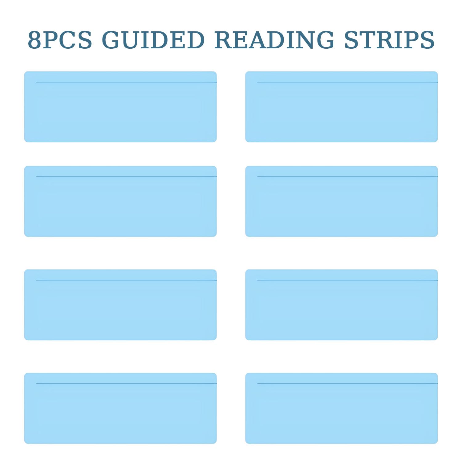 Blue Overlay 8 Pack Blue Reading Guide Strips - Dyslexia & Visual ...