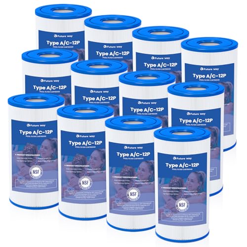 Future Way 12 Pack Type A or C Pool Filter Cartridge Replacement for Intex 29000E/59900E...
