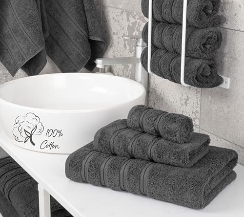 image for American Soft Linen Premium 3 Piece Towel Set, 1 Bath Towel 1 Hand Tow