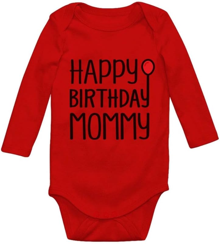 Tstars Happy Birthday Mommy Mom Gifts Baby Boy Girl Infant Long Sleeve Bodysuit