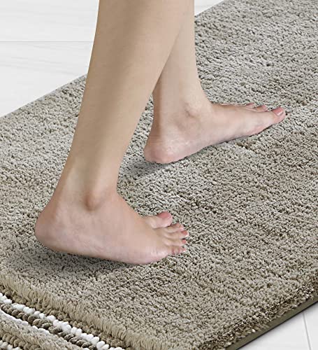 Image of Obsessions Ultra Soft Solid Bath Runner - Premium 1950 GSM Density, Anti-Skid Safety Backing & Superior Absorbency for Quick-Dry Comfort (60x150 cm, Stone)
