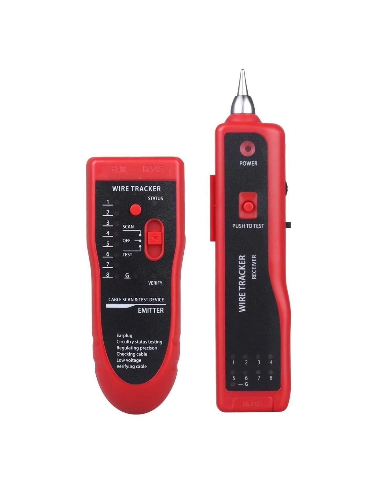 Probador de cables de red, Probador De Cables Red, LAN Ethernet RJ11 RJ45 Cat5 Cat6, Detector Líneas Tóner Telefónico,para cable de red