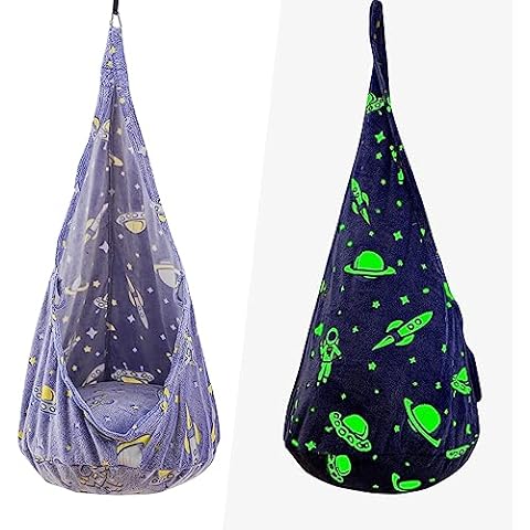 Kids Pod Swing Seat, Sensory Swing Chair with PVC Inflatable Cushion, Hanging Hammock Chair for Indoor and Outdoor Use Cover