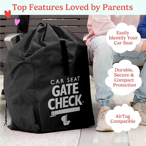 Image of J.L. Childress Gate Check Travel Bag for Car Seats - Car Seat Travel Bag for Airplane, Fits All Baby & Infant Carriers, Airport Accessories for Gate Check, Flying Essentials, AirTag Compatible - Black