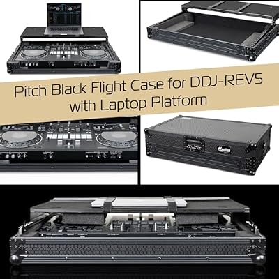 Headliner Pitch Black Flight Case Compatible with Pioneer DJ DDJ-REV5 Controller with Laptop Platform - Custom Fit DJ Controller Case, Rugged Design, Stackable Ball Corners - Ideal for DJs On the Go
