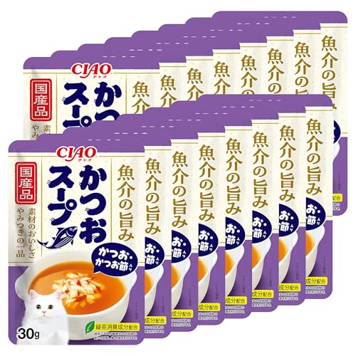 チャオ (CIAO) CIAO (チャオ) かつおスープ かつお・かつお節入り 30g×16袋 (ボール販売) かつお 猫のサムネイル