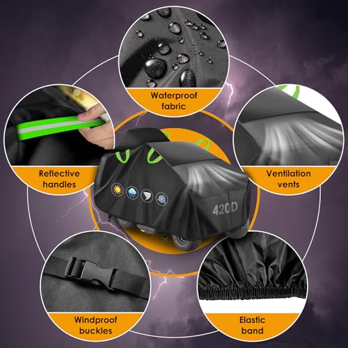 Funda para cortacésped de equitación 420D PVC impermeable con hebillas antiviento 4