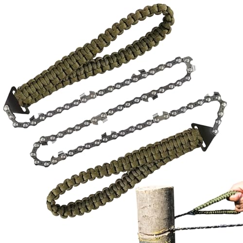 Sierra de Cadena Portátil - Sierra de Cadena Portátil de Supervivencia, de Antideslizante Multiusos de 11 Dientes para Jardinería, Camping y Trabajos