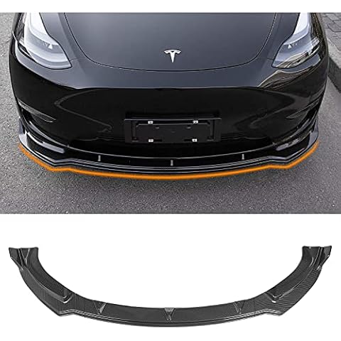 HOMESBRAND Tesla Model Y Carbon Fiber ABS Material Front Splitter Spoiler-Carbon Look Cover