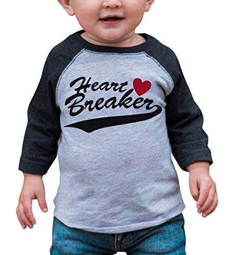 Image of Custom Party Shop Kids Heart Breaker Happy Valentine's Day Grey Raglan