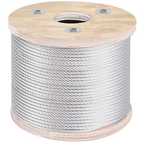 Cable de acero inoxidable 304 VEVOR de 76 m y 4,8 mm de diámetro con trenzado de 7x19