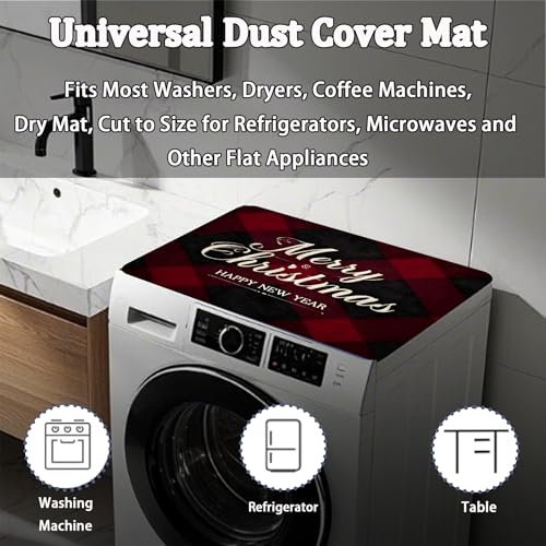 Image of Washer Dryer Top Cover Mat, Non-Slip Laundry Room Decor, Laundry Room Kitchen Appliance Decor Protector Size 23.6x19.7in