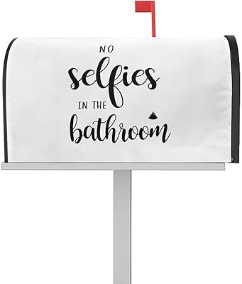 Magnetic Mailbox Cover Bathroom Rules Text Theme No Selfies Standard Size Removable Post Letter Box Cover Waterproof Garden Yard Outdoor Decoration