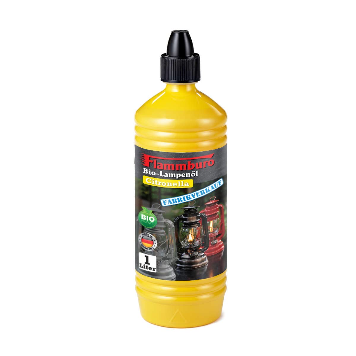 FLAMMBURO Aceite de lámpara orgánico Citronella 6 botellas – a base de plantas, con agradable aroma – para lámparas de aceite, lámparas de petróleo, antorchas, antorchas de jardín – Fabricado en