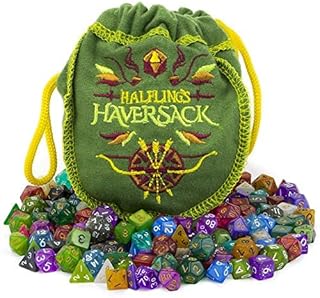 Wiz Dice 20 Sets-140pc|Polyhedral Dice Set for Tabletop RPG Adventure Games Dungeons and Dragons|DND Dice|Halflings Haversack