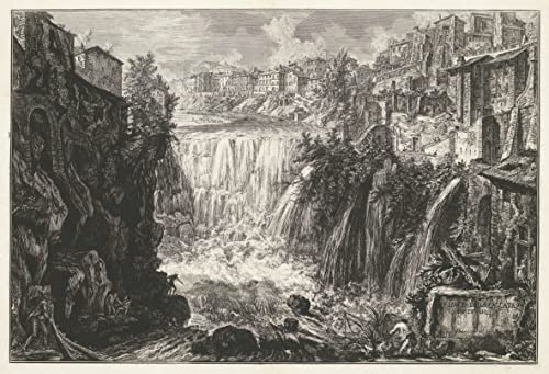 Cuadros Lienzo Decorativos de Paisajes: Vista de la Cascada de Tivoli de Piranesi 60x90cm