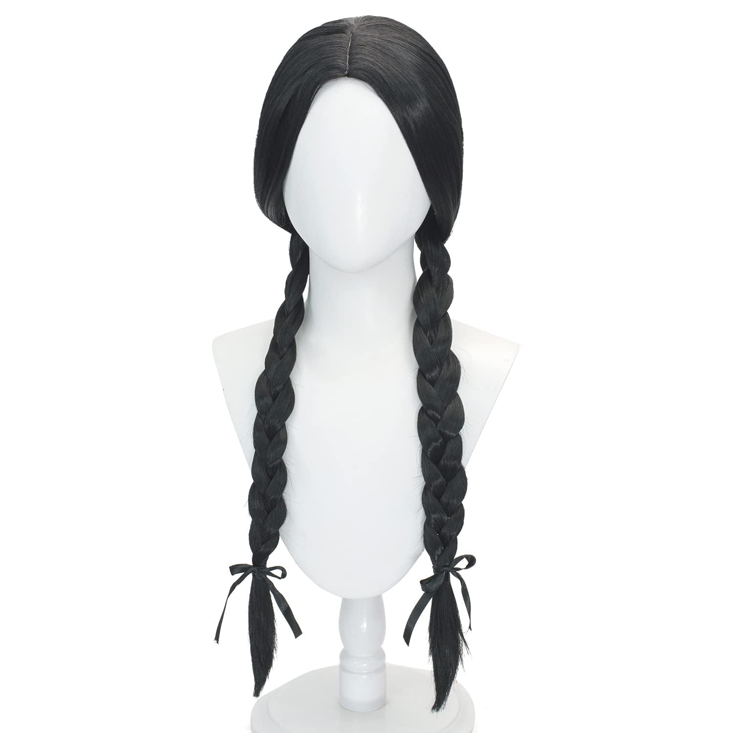 PORSMEER Wednesday Long Braided Wig Adams Ghosts Costume Wig for Women Halloween Gothic Costume Wigs, Wednesday wig - Image 4