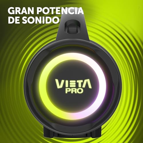 Miniatura 3 de Vieta Pro Altavoz Bluetooth Potente de 100W, Impermeable con USB C, 15H Batería | Altavoz Bluetooth Grande Autoamplificado HiFi Portátil | Speaker Parlante TWS con bocina y Luces Mini Thunder 2