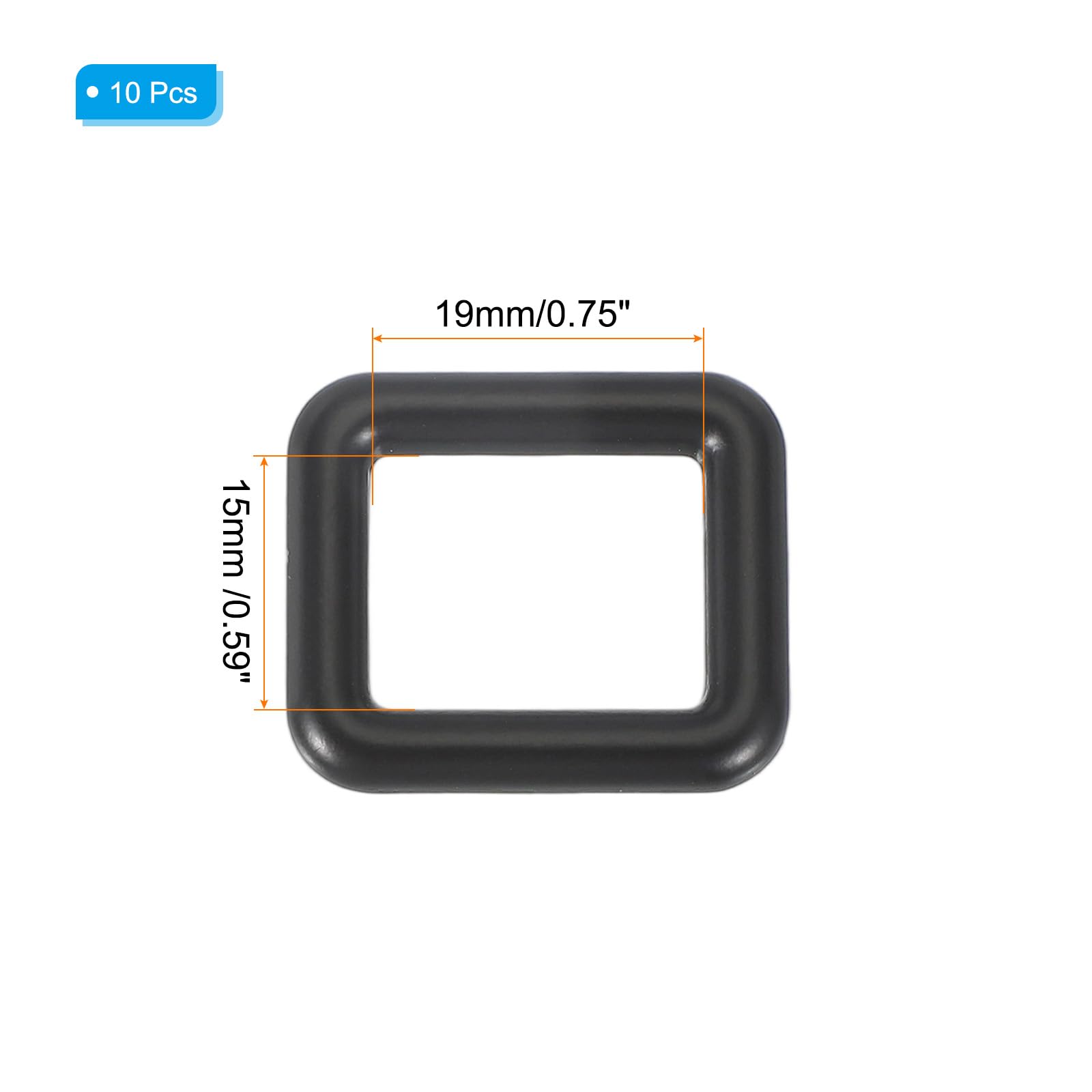 PATIKIL Metal Rectangle Rings Buckle 19mm - Image 2