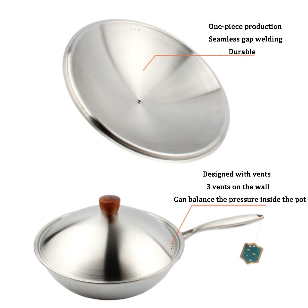 Coperchio,Coperchio in Vetro/Inox/Alluminio,Coperchi per pentole Coperchio per padella in acciaio inossidabile Coperchio per wok in vetro temperato Coperchi di ricambio per pentole di grandi