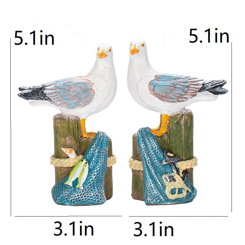 Par de gaviotas miniatura de resina 5.1 in miniatura 2